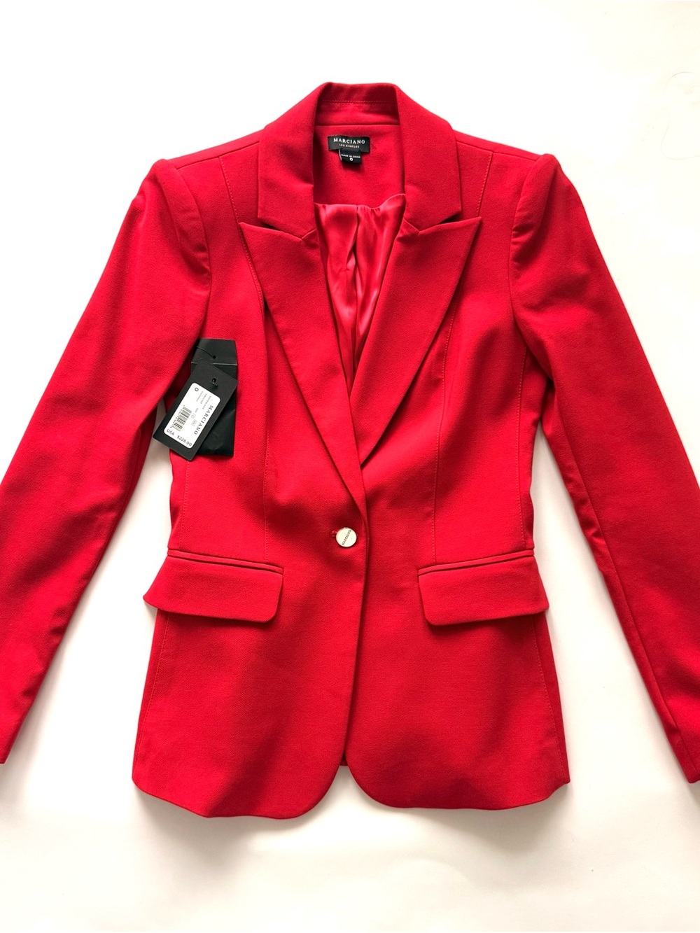 Marciano Bright Red Single-Button Tailored Blazer